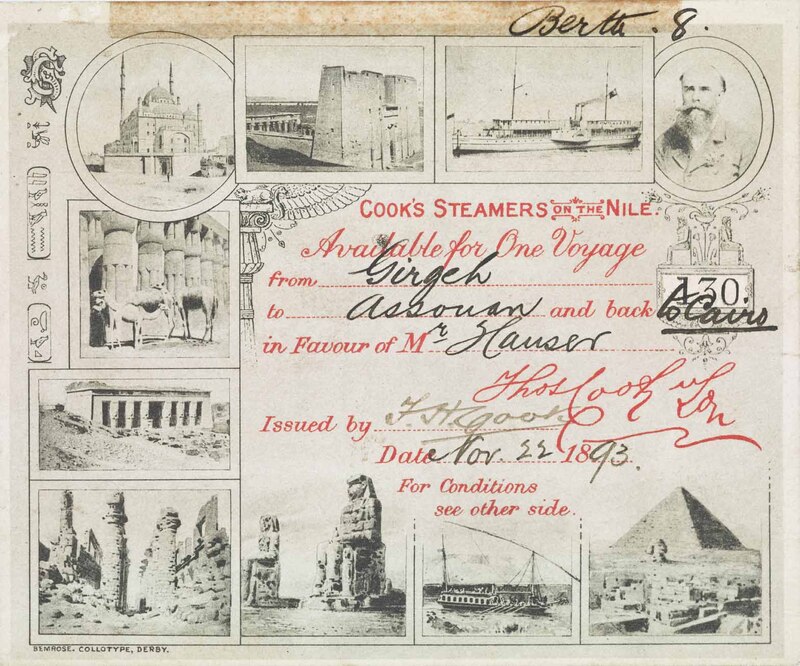 تذكرة رحلة نيلية من أسوان إلى القاهرة، 1893